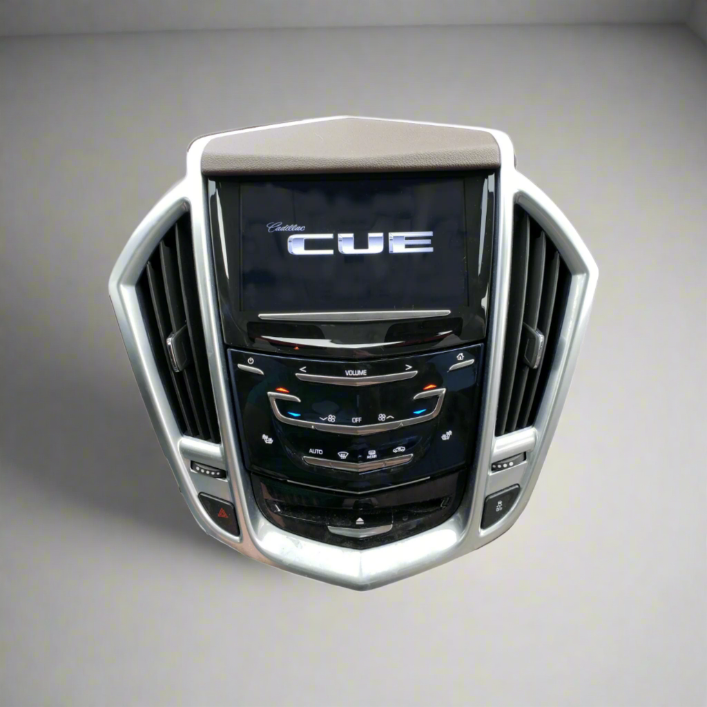 Repaired Cadillac CTS CUE touchscreen display with clear, responsive interface and restored functionality