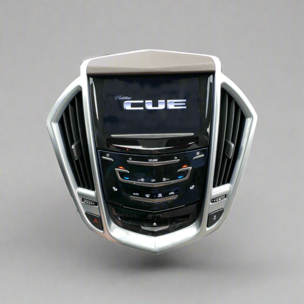 Repaired Cadillac XTS CUE touchscreen display for 2013–2019 models with restored touch functionality and clear glass interface