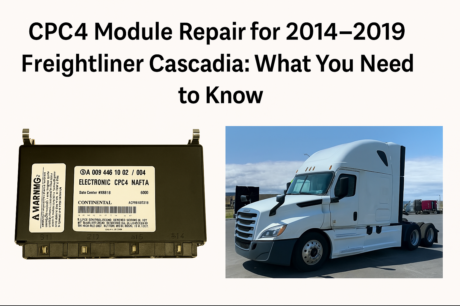 CPC4 Module Repair for 2014–2019 Freightliner Cascadia: What You Need ...
